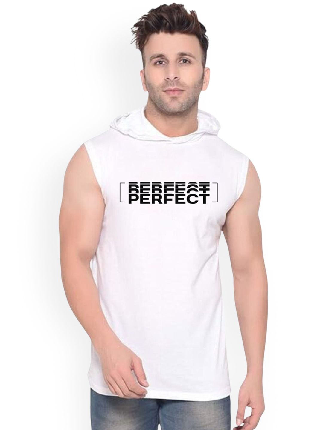 Fashnobic Perfect Printed Hooded Gym Vest - K__Print-193_gym_vest White M-picture-13