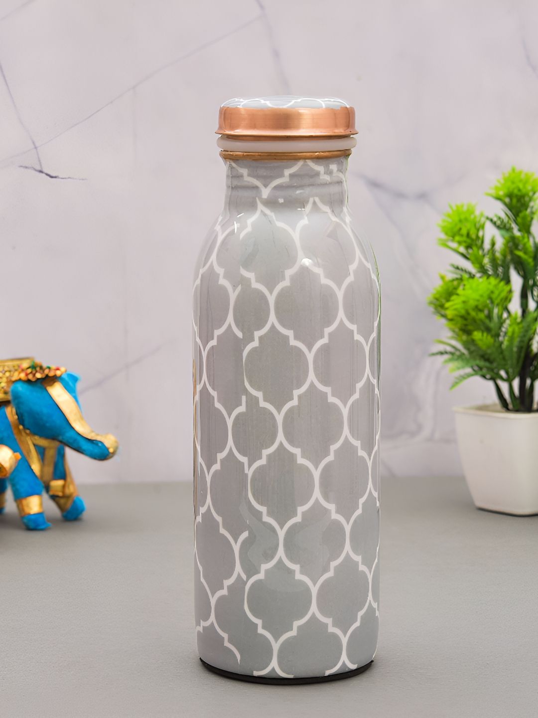 Myntra Elegant Homes Copper-Toned Single Copper Printed Water Bottle