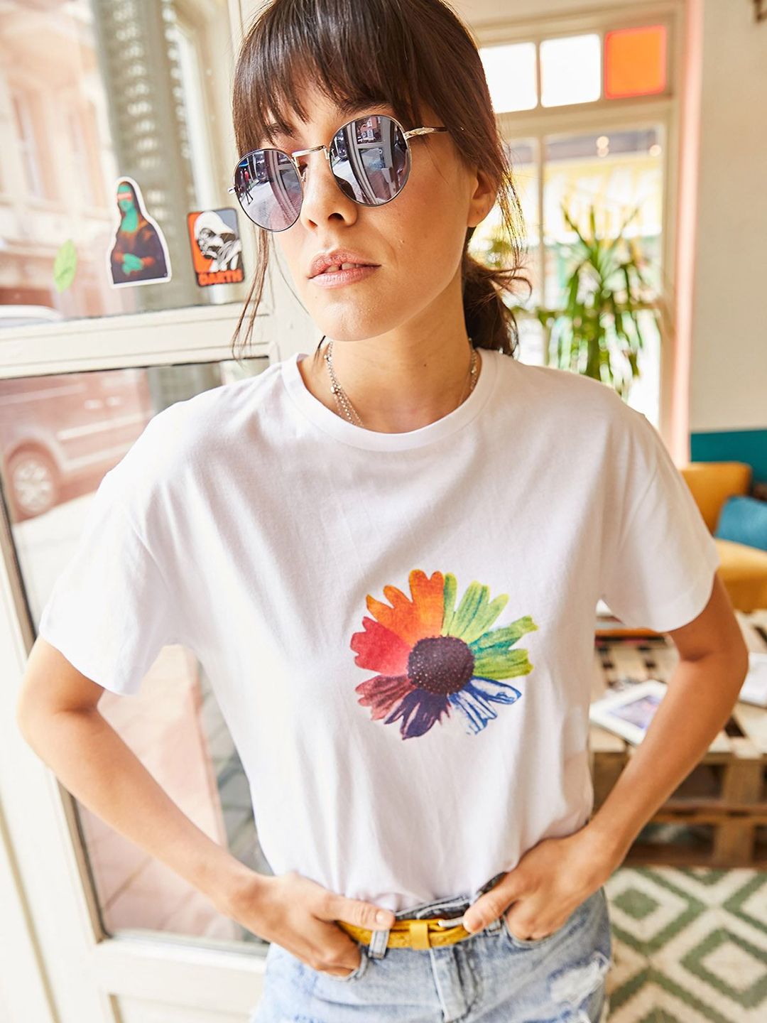 Olalook Women Graphic Printed Round Neck Cotton T-shirt-picture-24