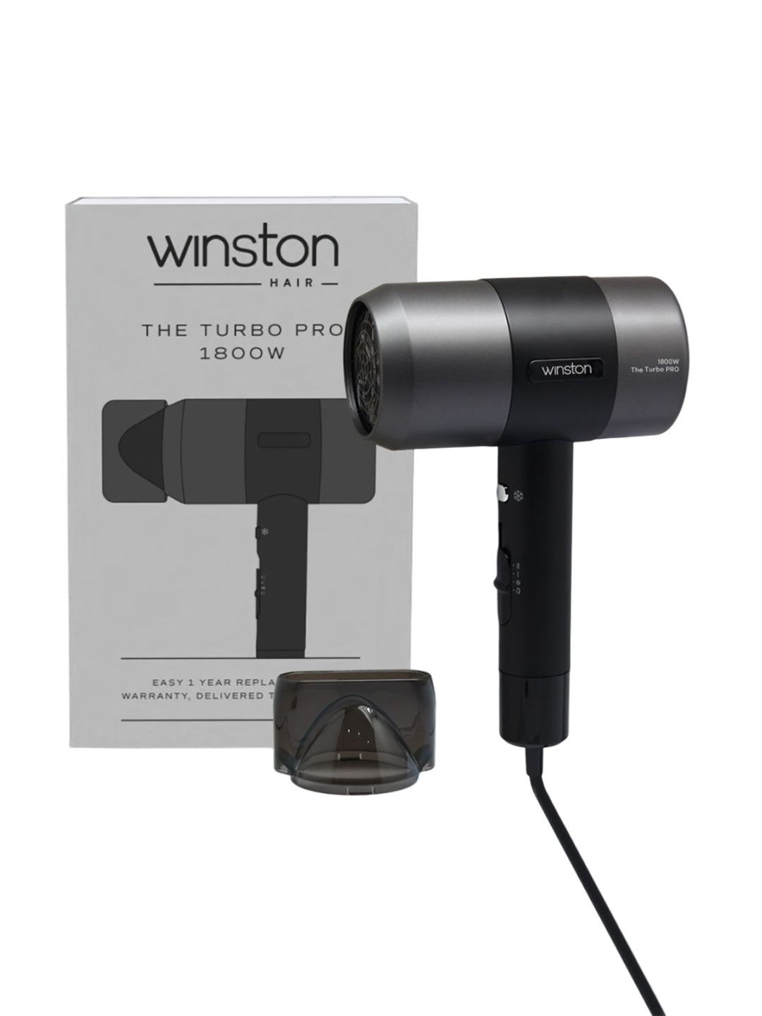 WINSTON WHD-106 Turbo Pro Hair Dryer - 1800W- Black