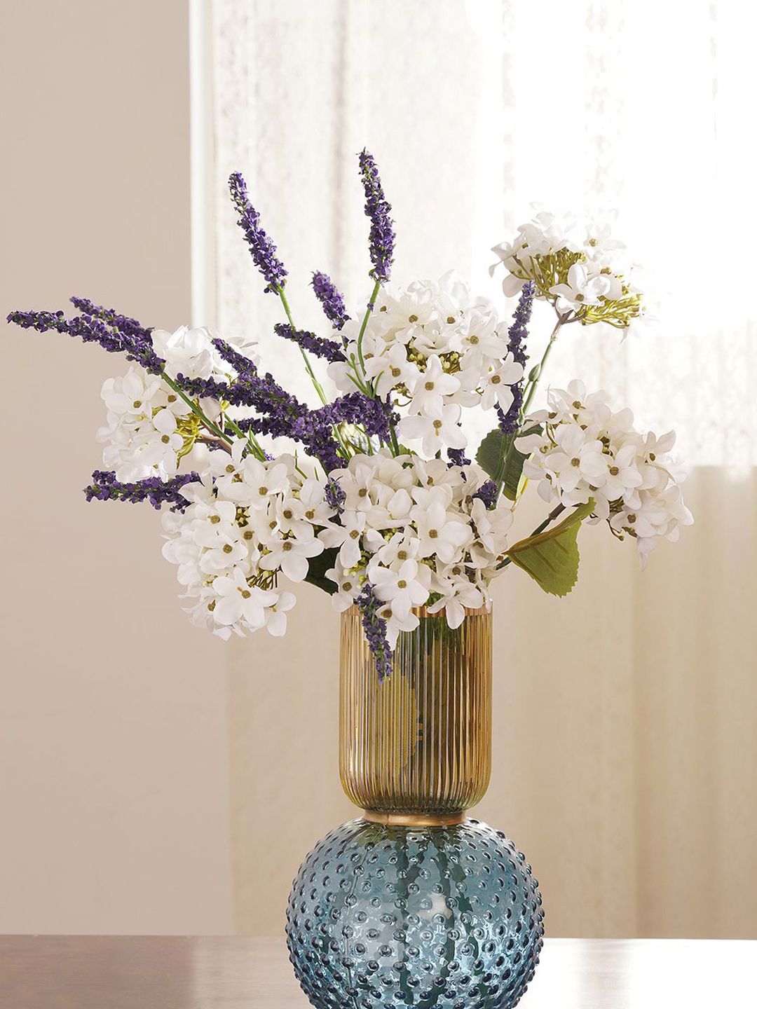 Pure Home and Living White 1 Piece Hydrangea Artificial Flower-picture-31