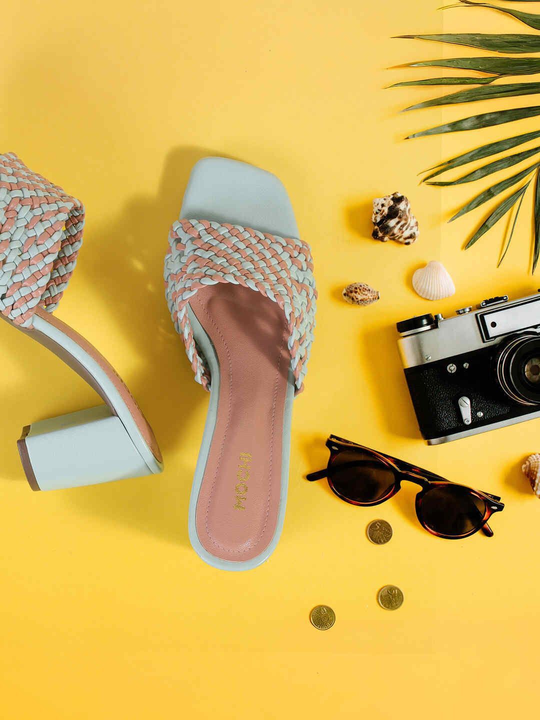 Mochi Women Embellished Block Peep Toes Heels-picture-27