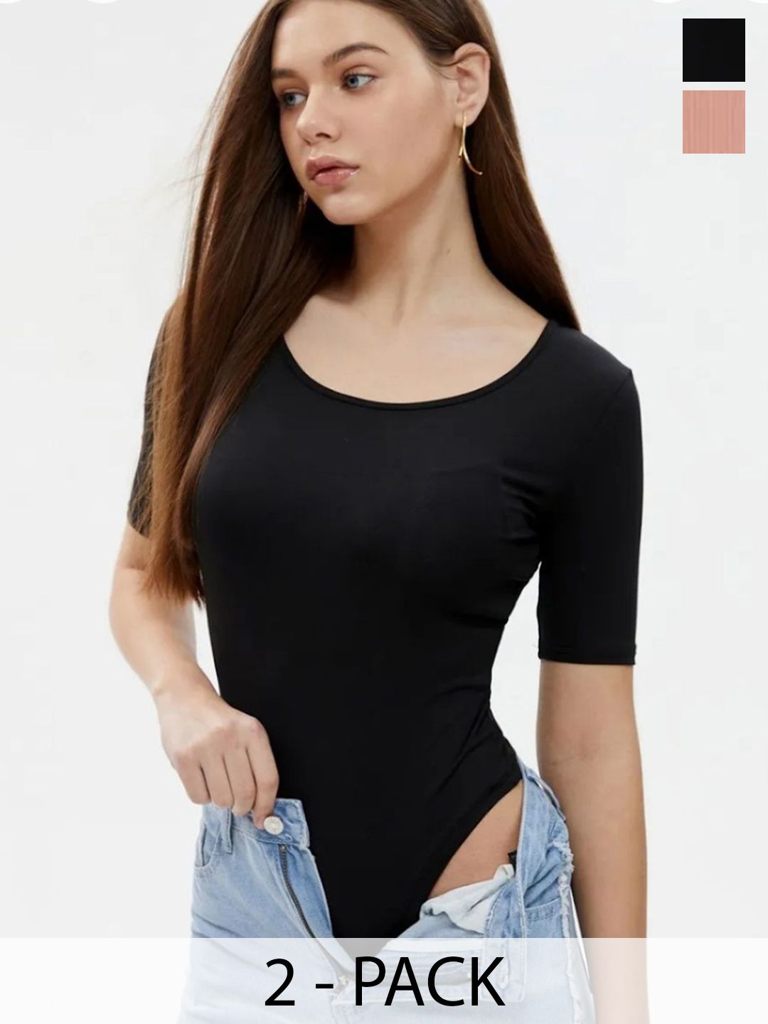 ZEROZABAR Pack Of 2 Ribbed Round Neck Bodysuit-picture-36