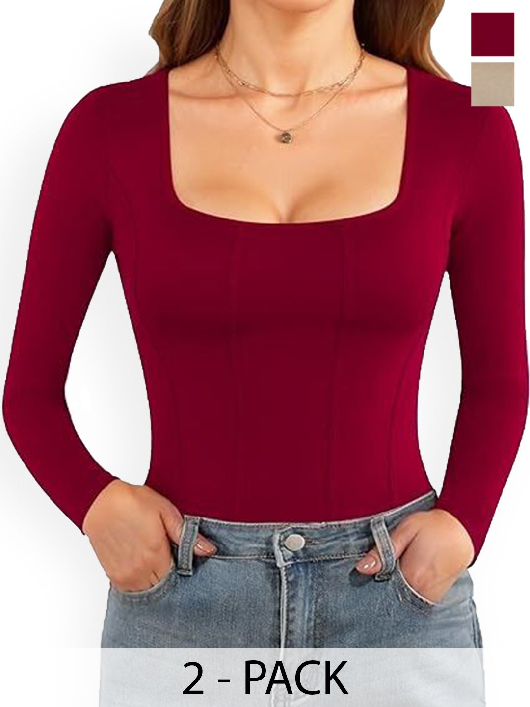 ZEROZABAR Pack Of 2 Ribbed Round Neck Bodysuit-picture-25
