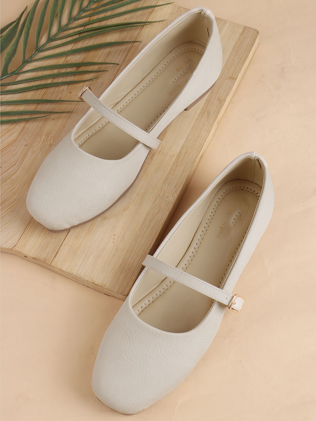 Try Me Women Square Toe Ballerinas With Buckle-image-45