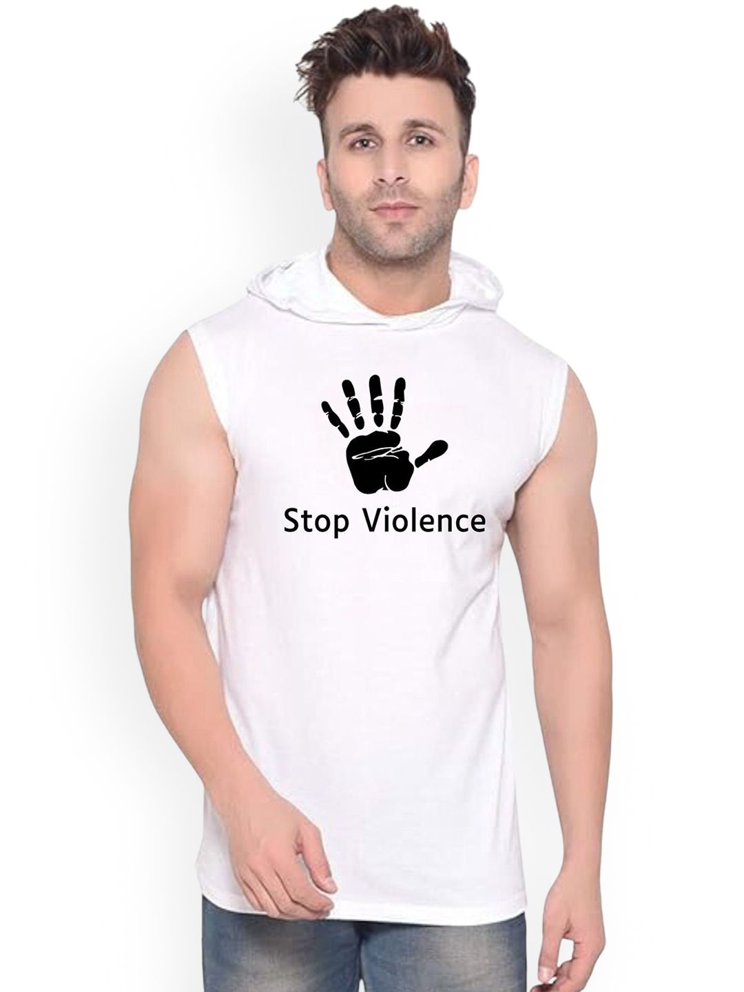 Fashnobic Stop Violence Printed Gym Vests K__print-153_gym_vest White M-picture-24