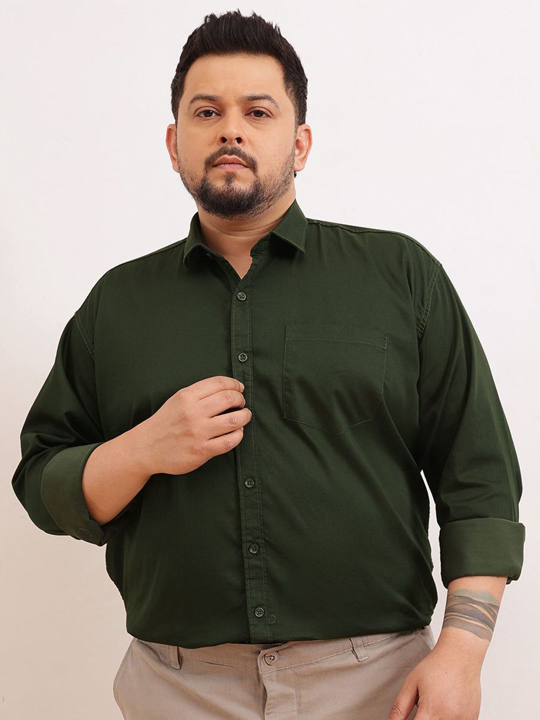 UNSTD Men New Fit Solid Spread Collar Cotton Formal Shirt-picture-26