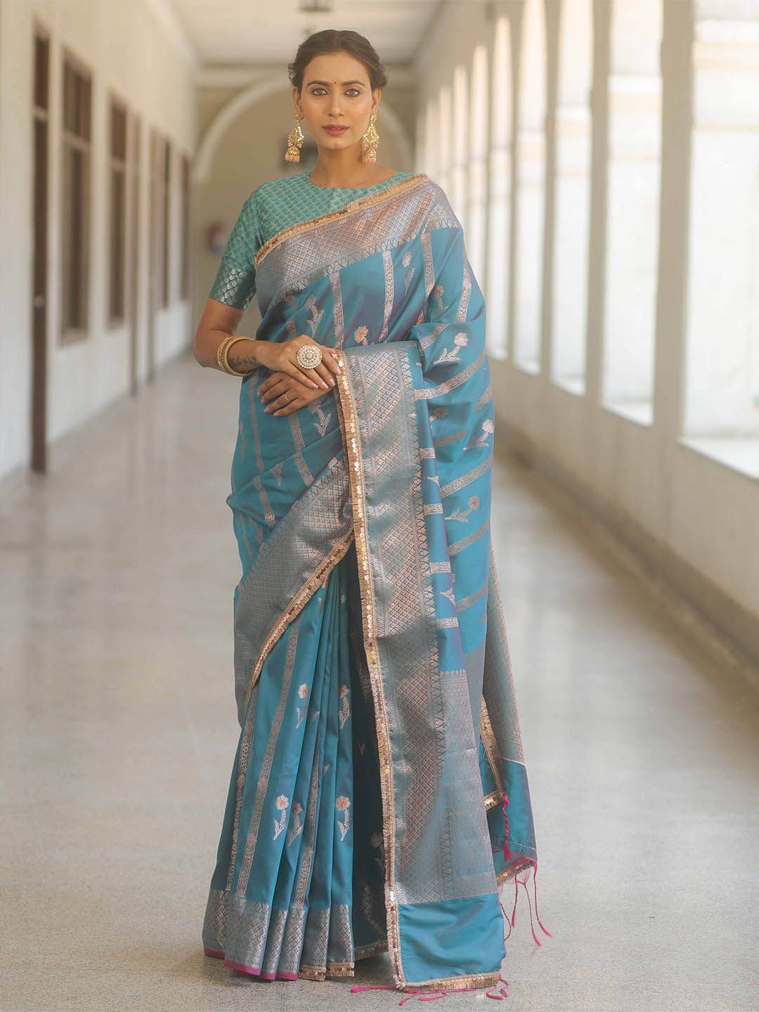 Banarasee Woven Design Zari Silk Blend Banarasi Saree-picture-47