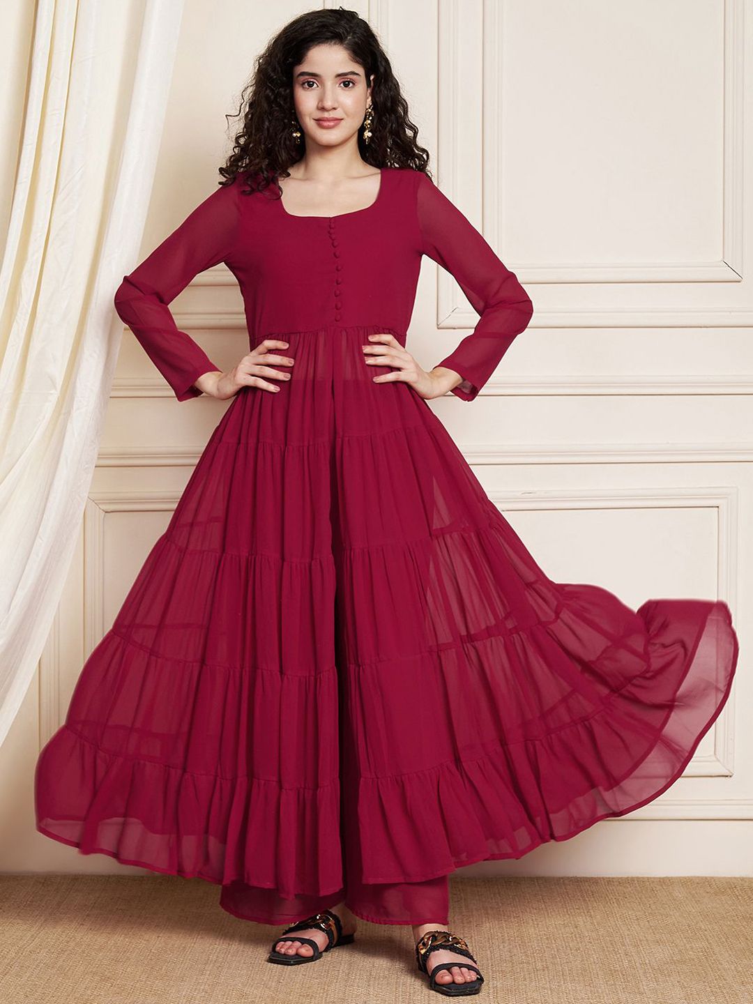 Poshak Hub Women Layered Kurta with Sharara-picture-15