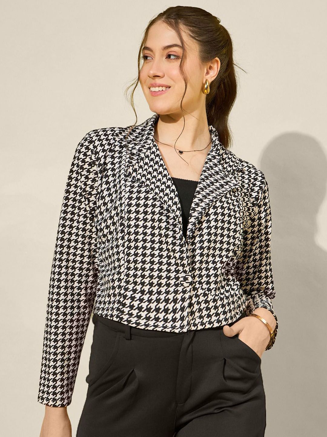 QIOA Printed Single Breasted Blazer-picture-45