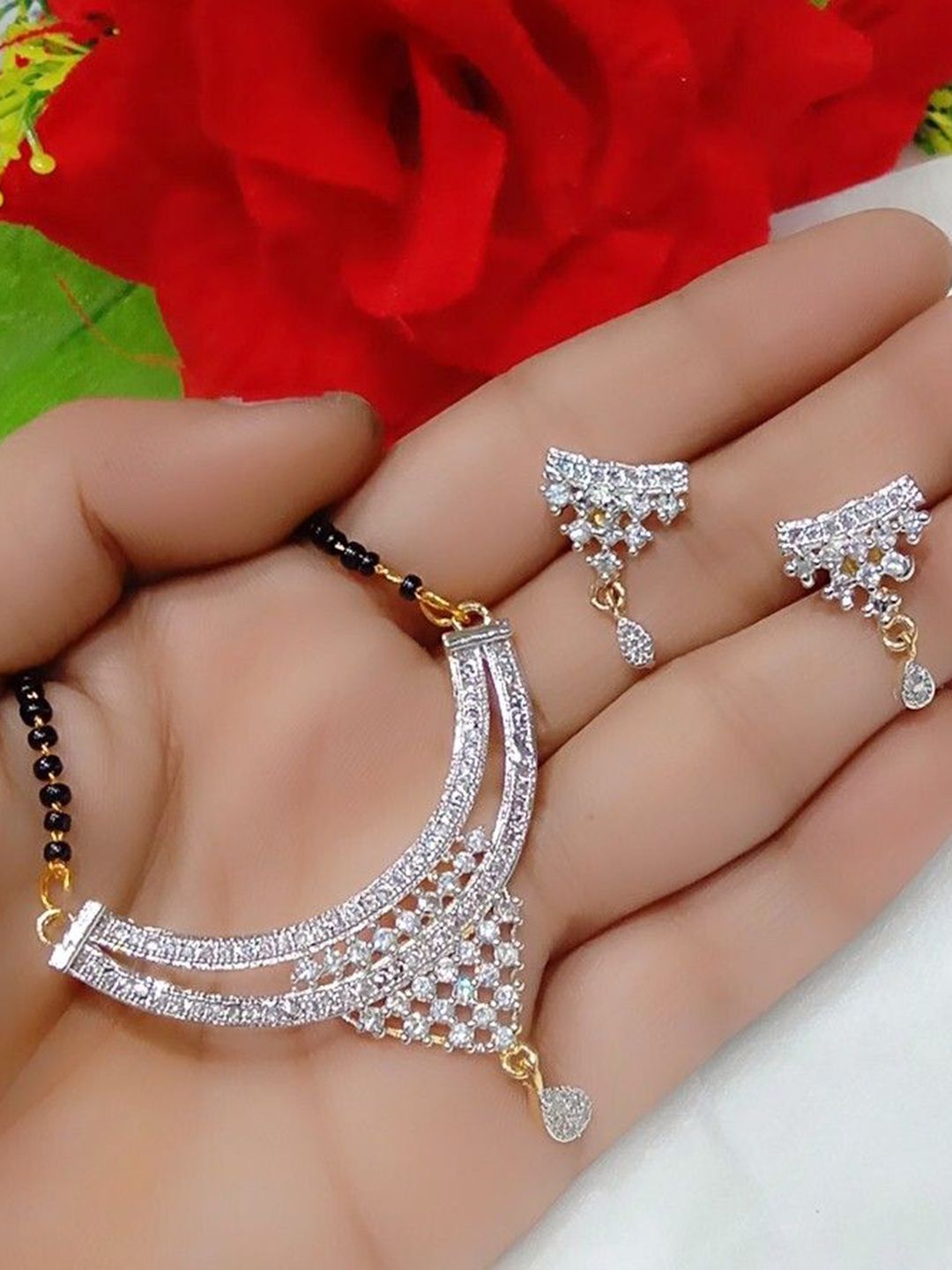 Sangria Stone-Studded & Beaded Mangalsutra-picture-35