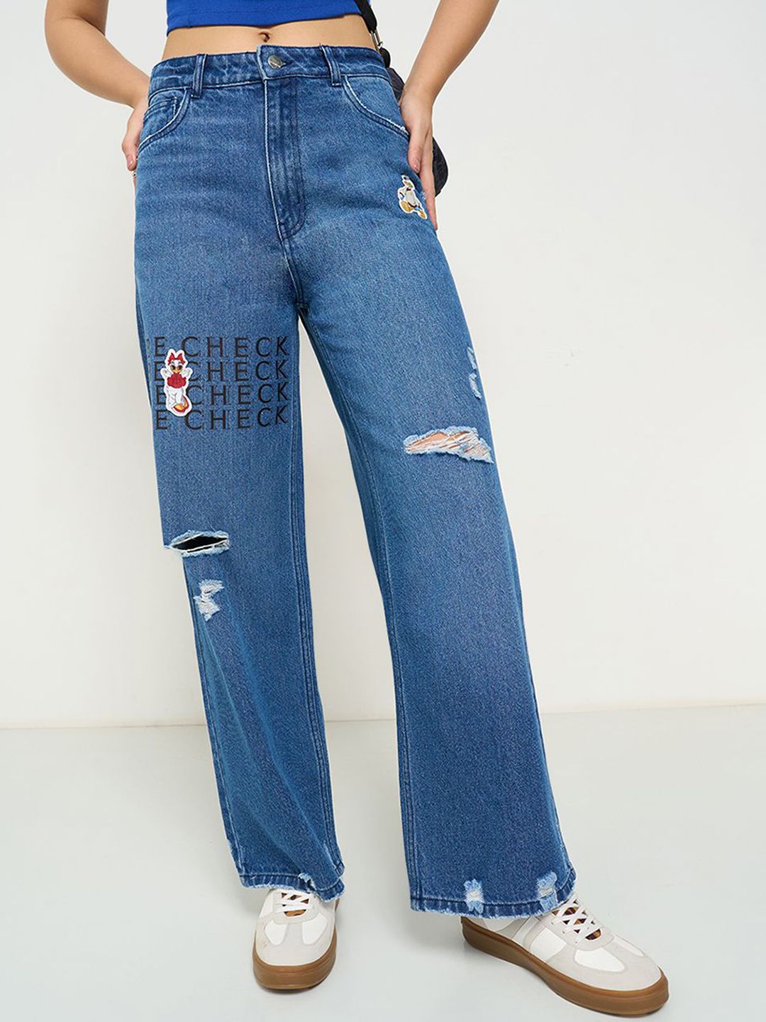 SF JEANS by Pantaloons Women Regular Fit Low-Rise Mildly Distressed Jeans-picture-33