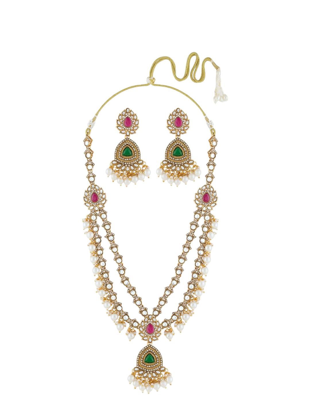 Zaveri Pearls Stone-Studded & Beaded Jewellery Set-picture-13