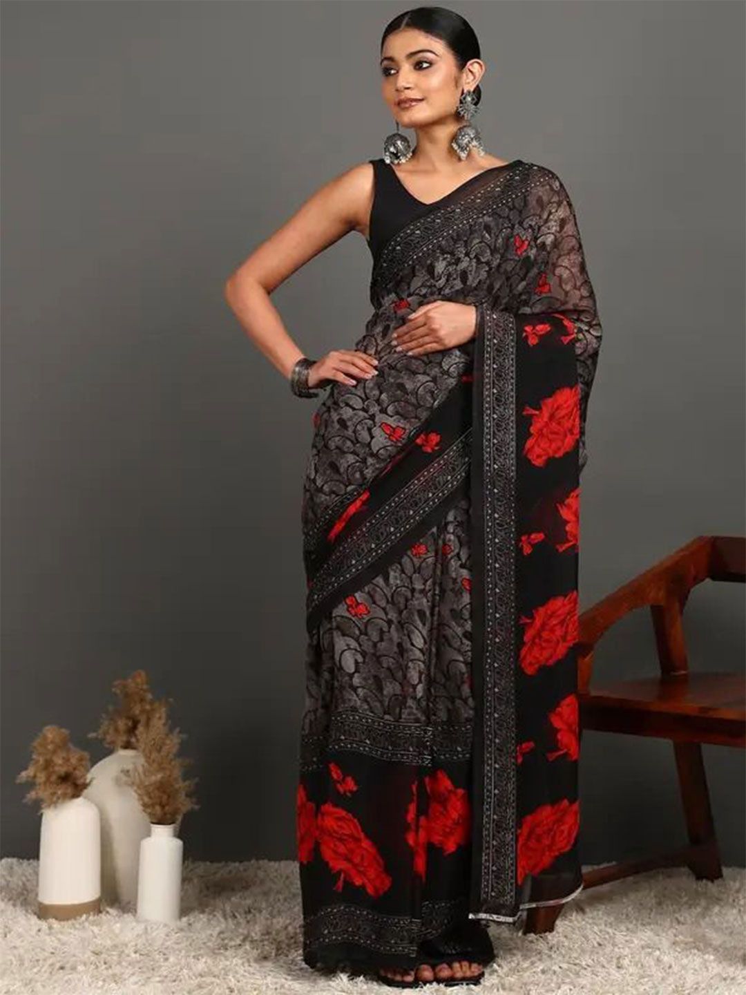 Moda Rapido Floral Printed Pure Georgette Saree-picture-20