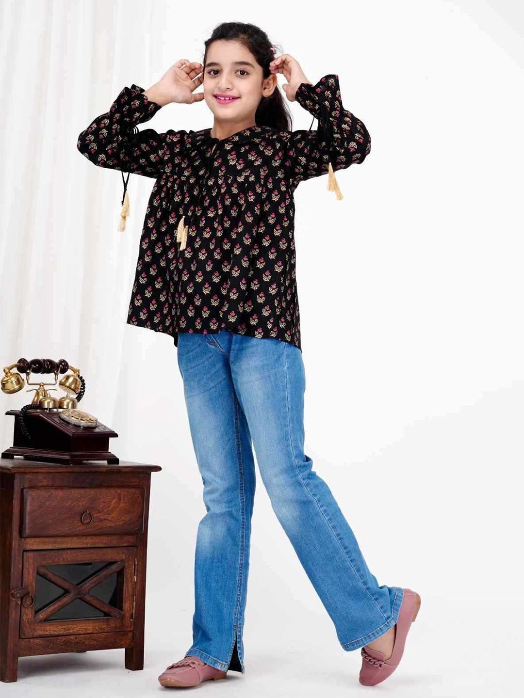 DMP FASHION Girls Ethnic Motifs Printed Cotton Regular Top-picture-46