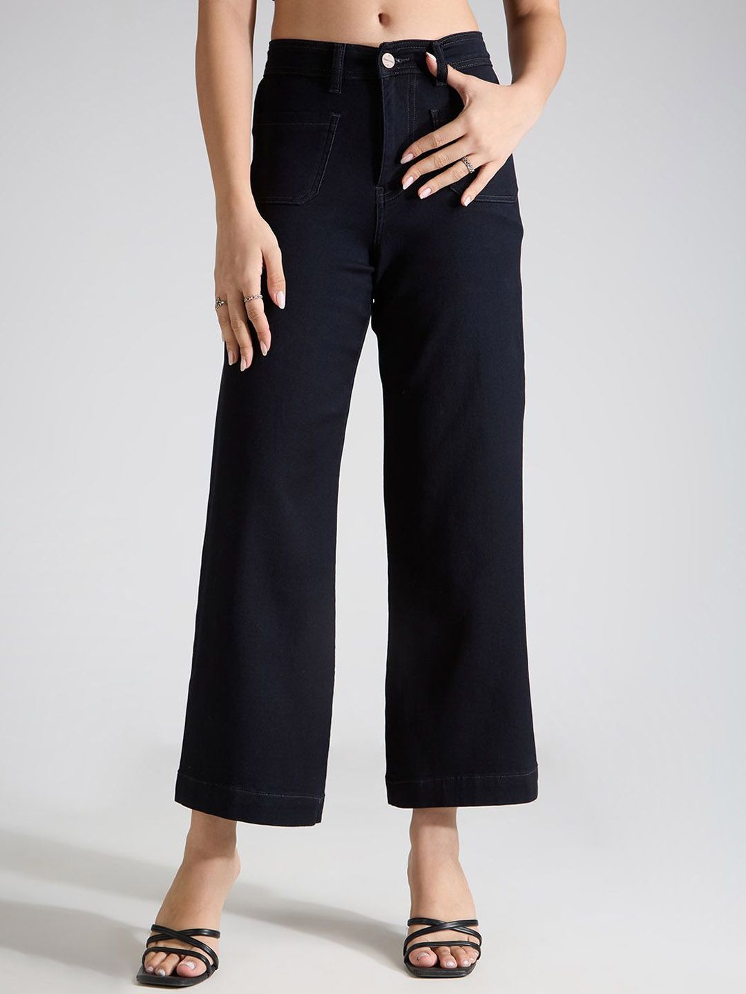 TARAMA Women Wide Leg High-Rise Stretchable Jeans-picture-17