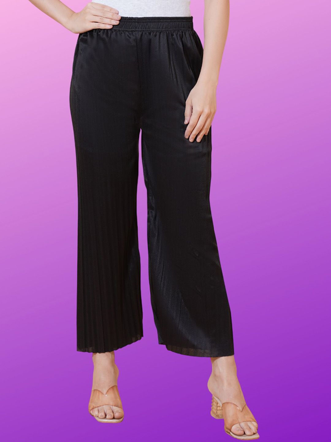 Kasendra Women Loose Fit Mid-Rise Relaxed Solid Trousers-picture-43