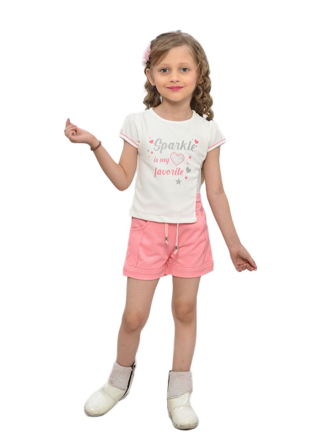 Be Kids Girls Printed T-shirt with Shorts-picture-21