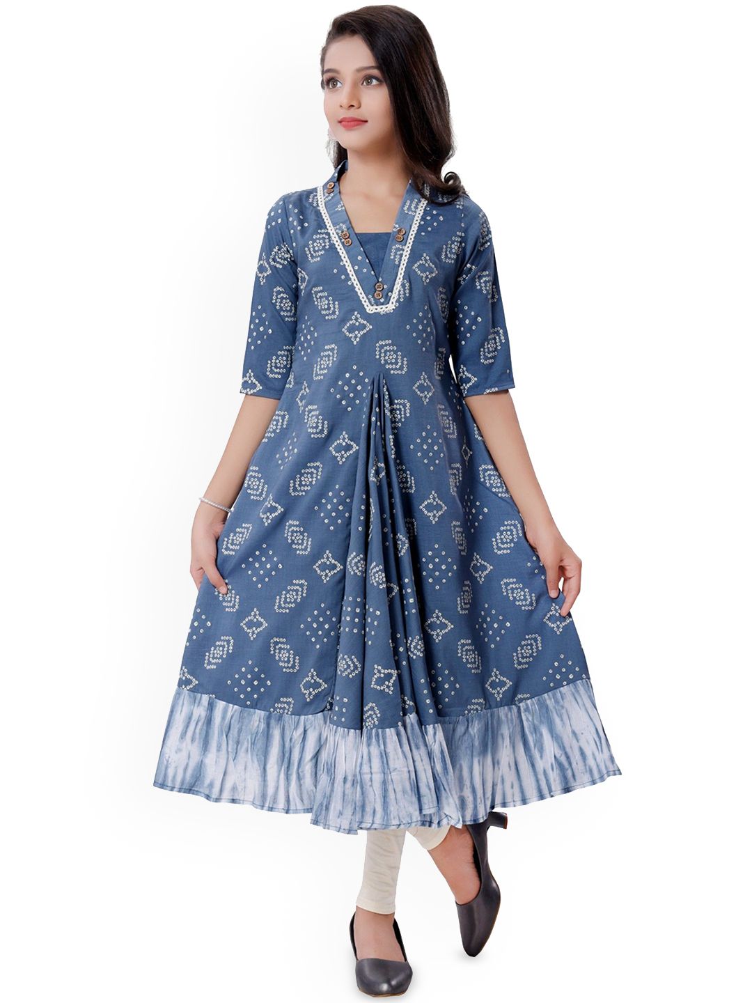 MASTARANG Girls Ethnic Motifs Embroidered Regular Kurti-image-48