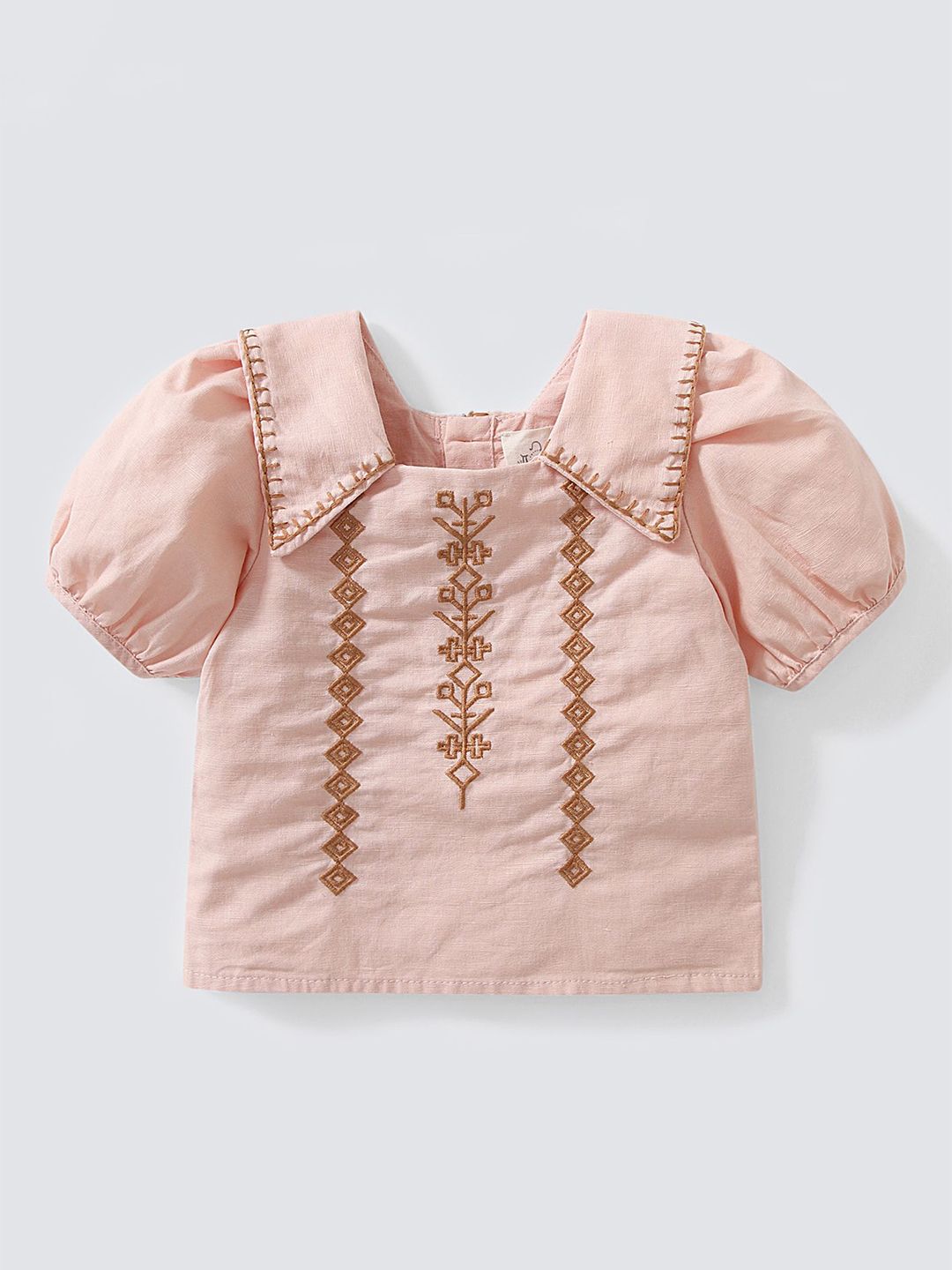 LULU & SKY Girls Embroidered Puff Sleeve Top-picture-28