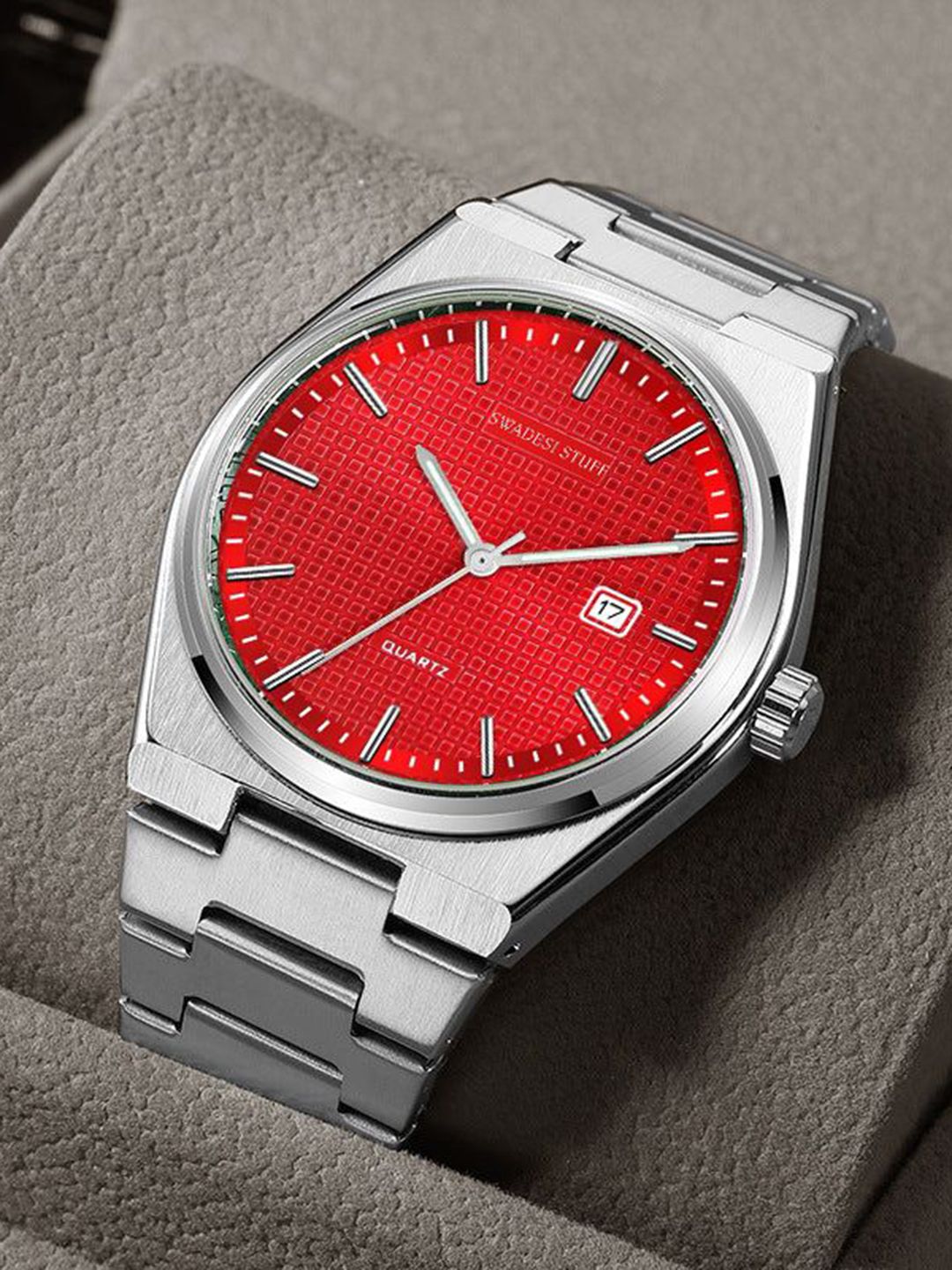 SWADESI STUFF Men Dial & Straps Analogue Watch SDS 151 RED 997-picture-20