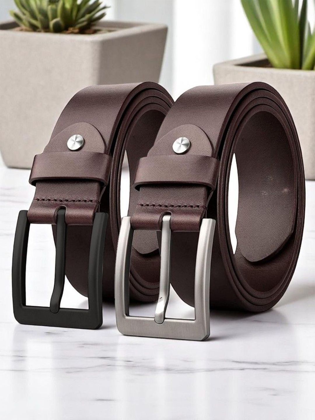 Provogue Men Pack Of 2 Leather Formal Belt-picture-14