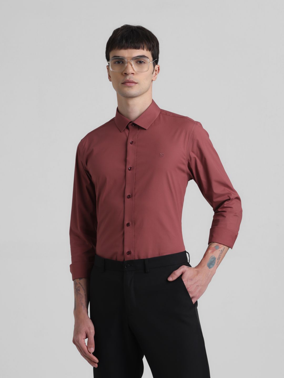 Jack & Jones Spread Collar Slim Fit Pure Cotton Shirt-picture-38