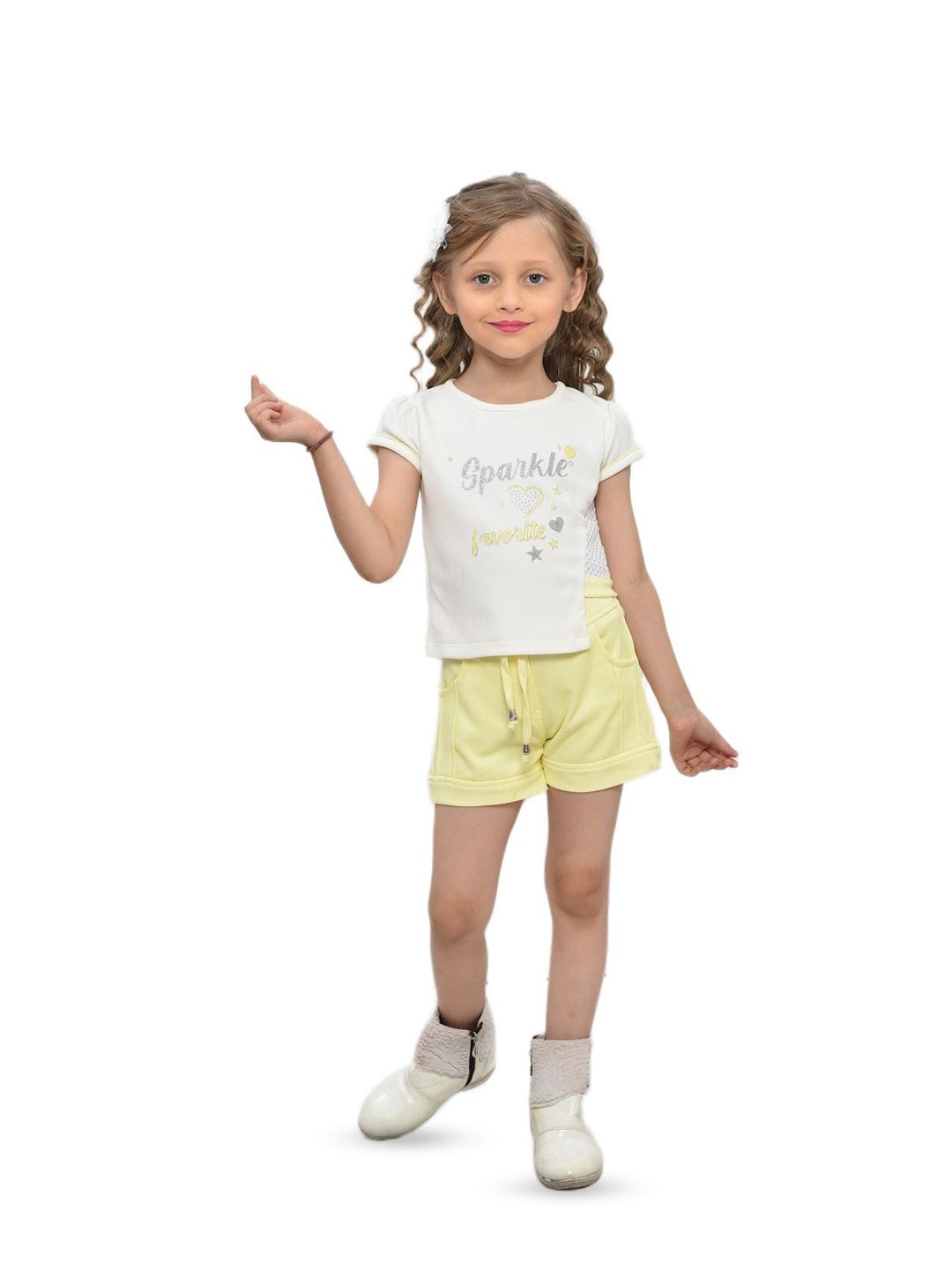 Be Kids Girls Printed T-shirt with Shorts-picture-45