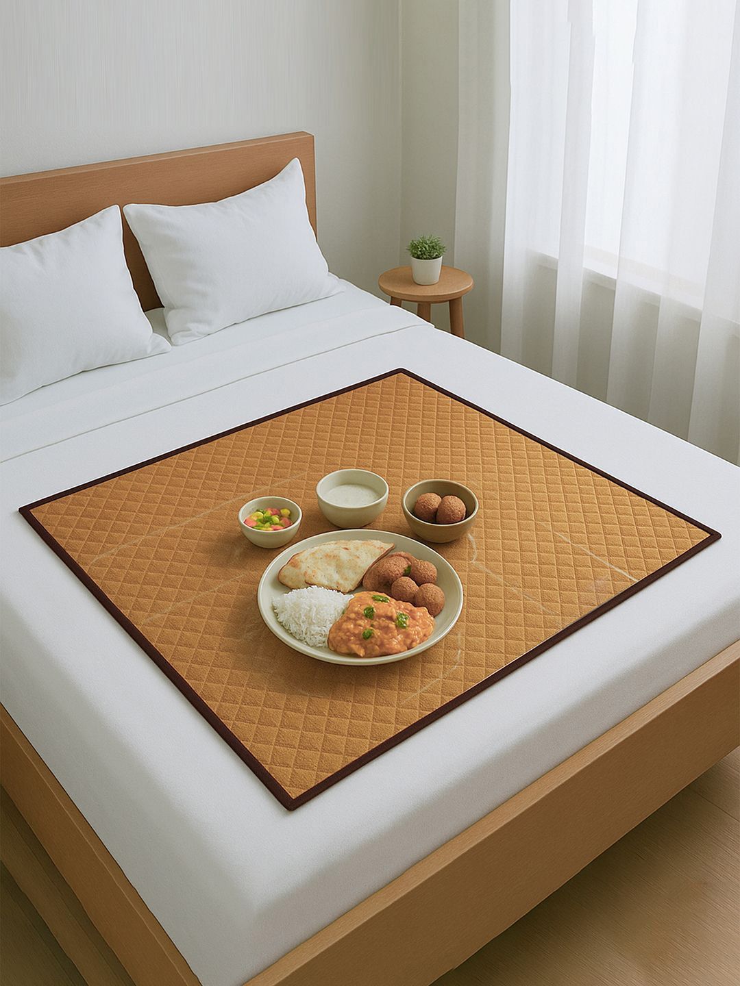 Kuber Industries Brown Quilted Ultra Sonic Food Mat For Bed Protector-picture-36
