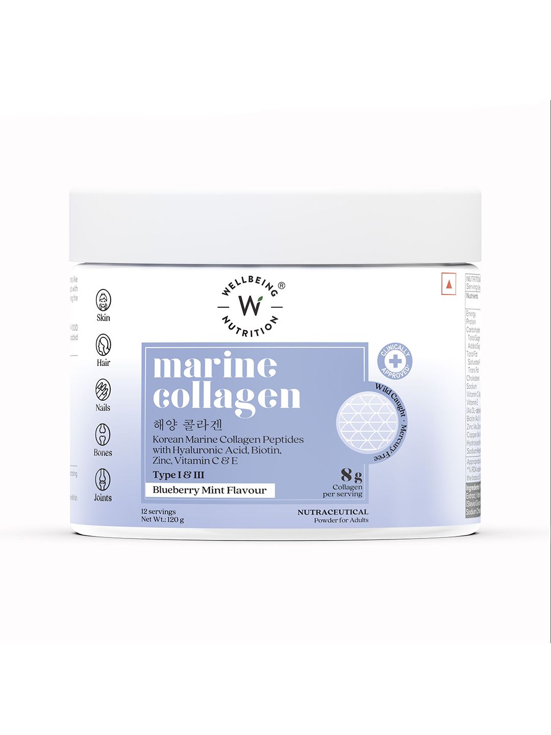 Wellbeing Nutrition Marine Collagen HLA & Biotin- Blueberry Mint Flavor- 120 g-picture-21