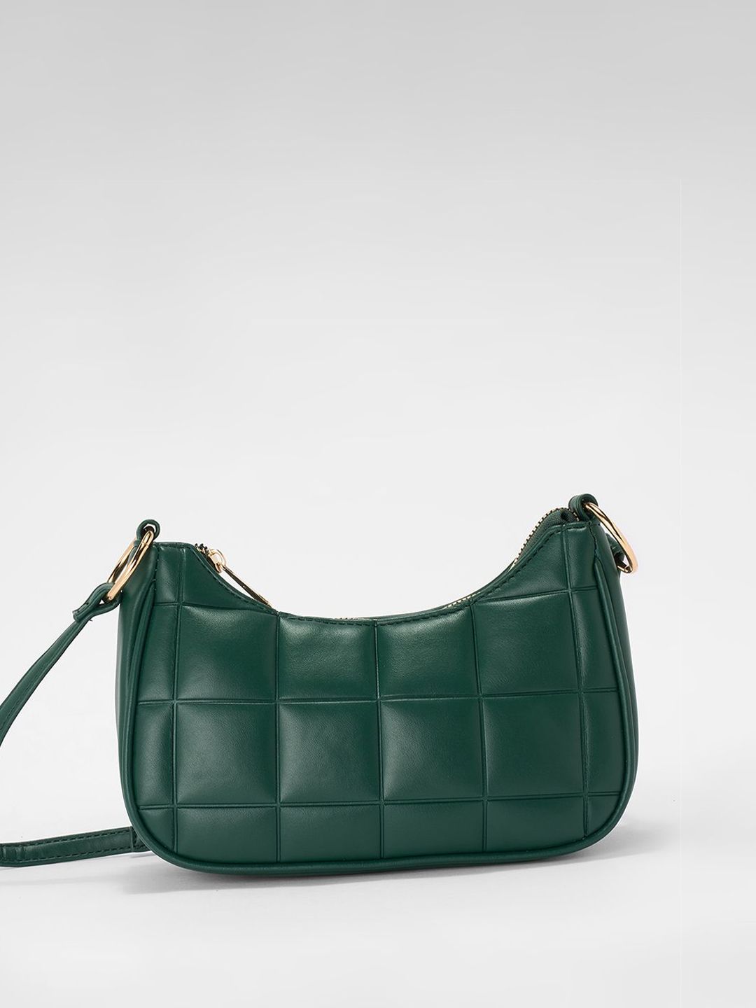 Forever Glam by Pantaloons Checked Quilted PU Structured Hobo Bag-picture-11