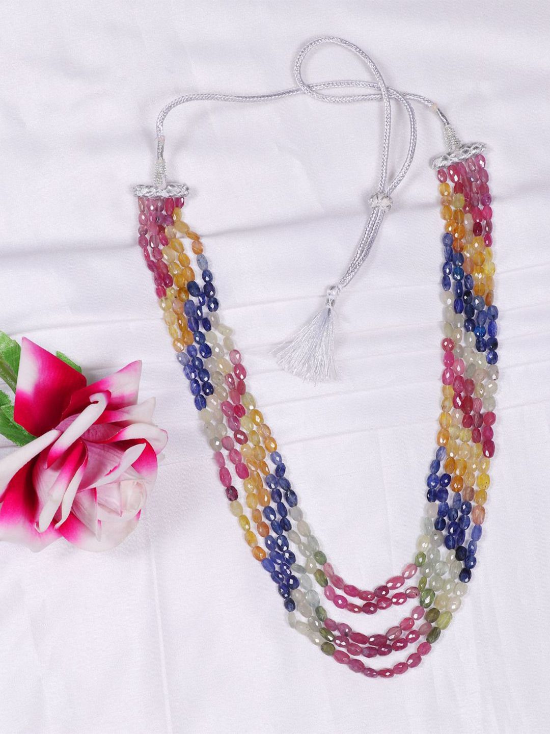 Raj Gems Sapphire Gemstone Beads Beaded Necklace-picture-14