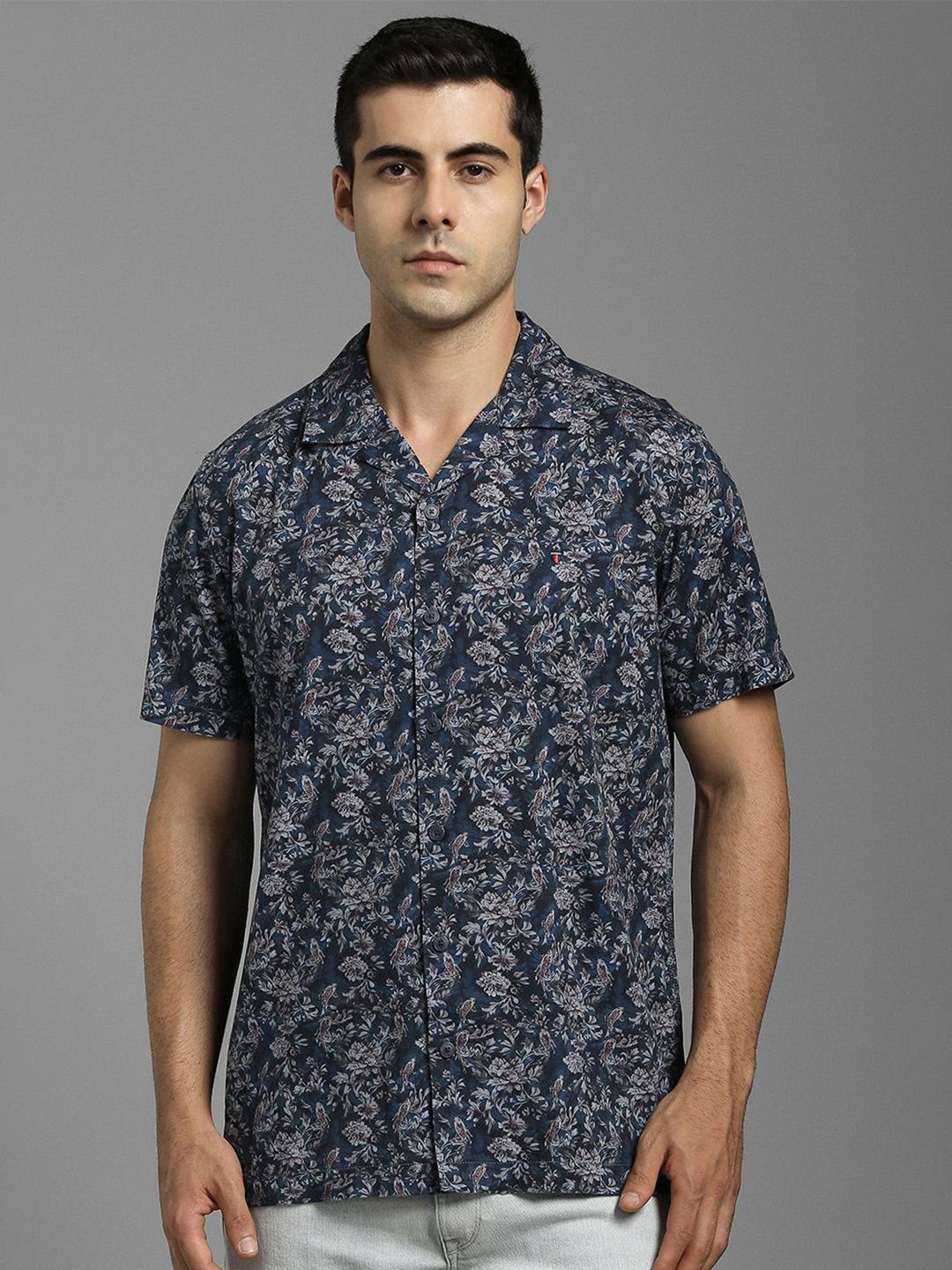Louis Philippe Jeans Men Slim Fit Floral Printed Spread Collar Casual Shirt-picture-51