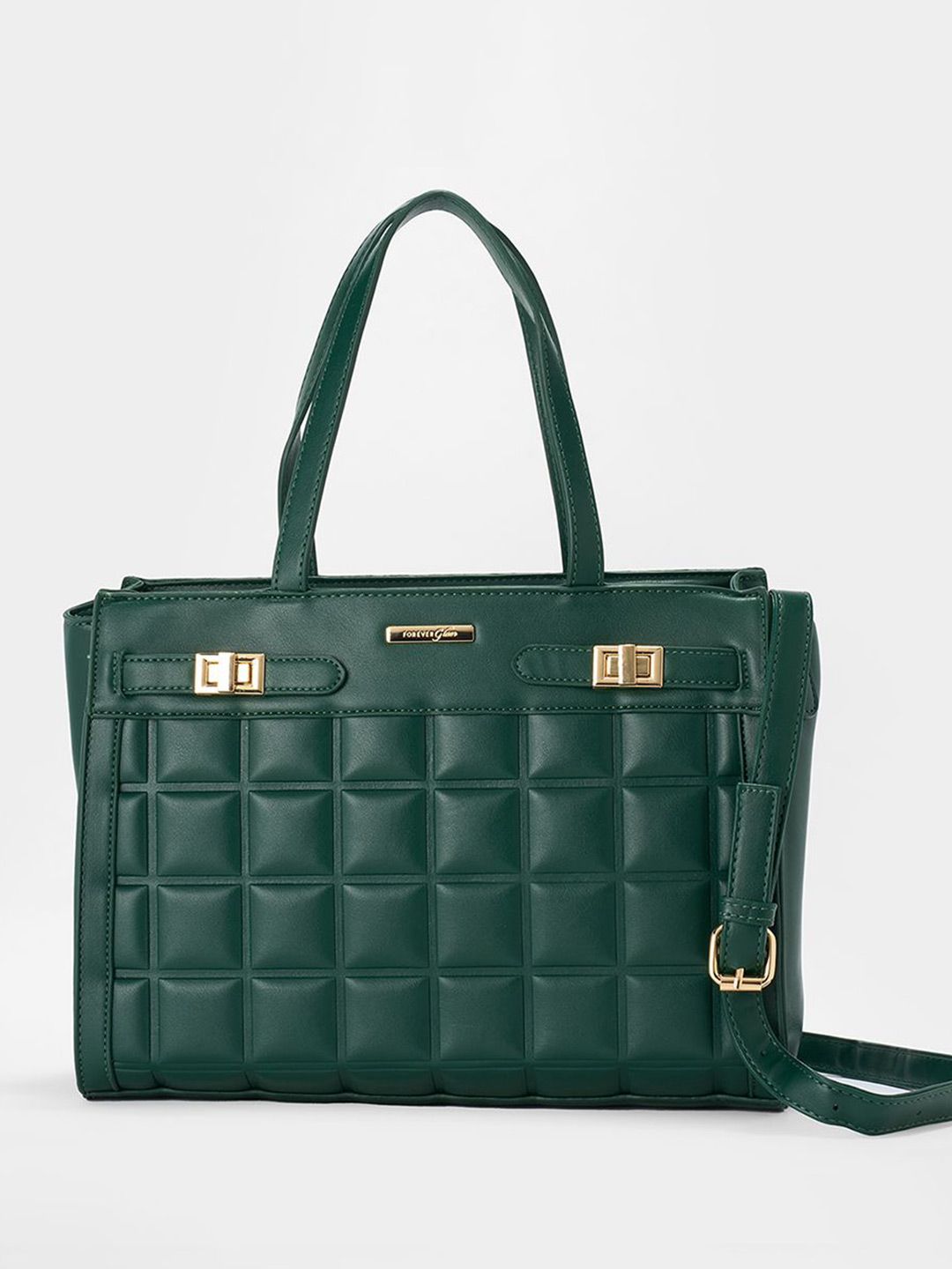 Forever Glam by Pantaloons Women Solid Textured PU Swagger Shoulder Bag with Quilted-picture-26