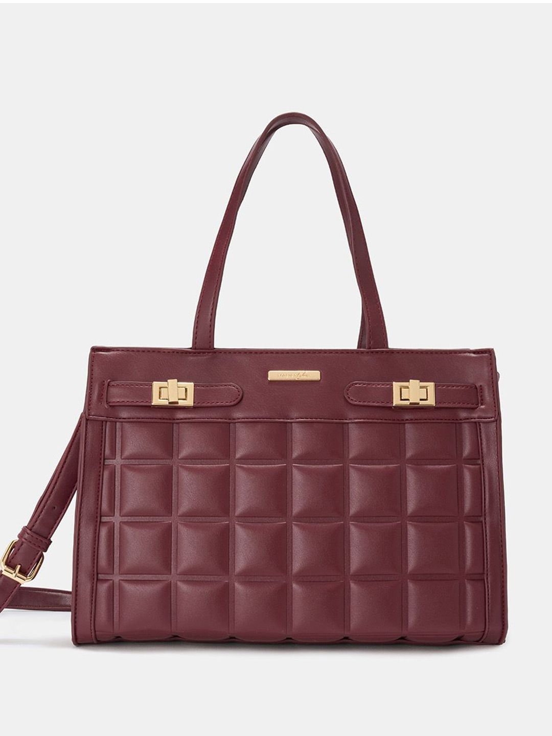 Forever Glam by Pantaloons Women Textured PU Structured Shoulder Bag with Quilted-picture-38