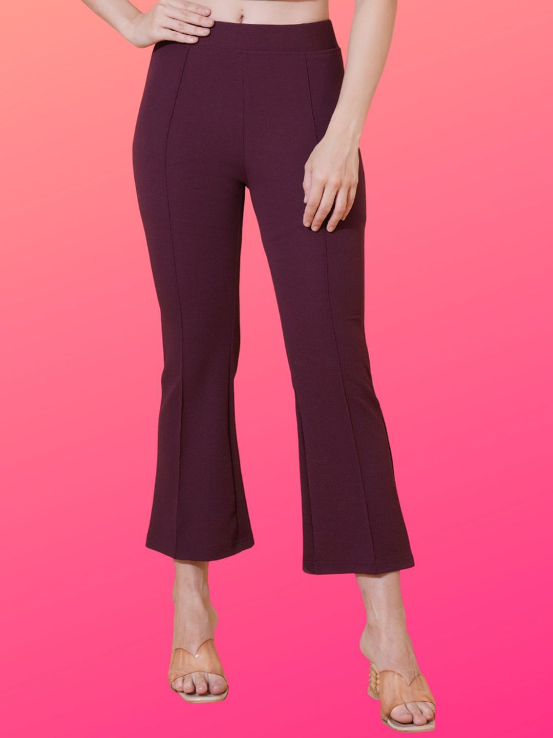 CORSICA Women Solid Mid-Rise Regular Fit Trousers-picture-15