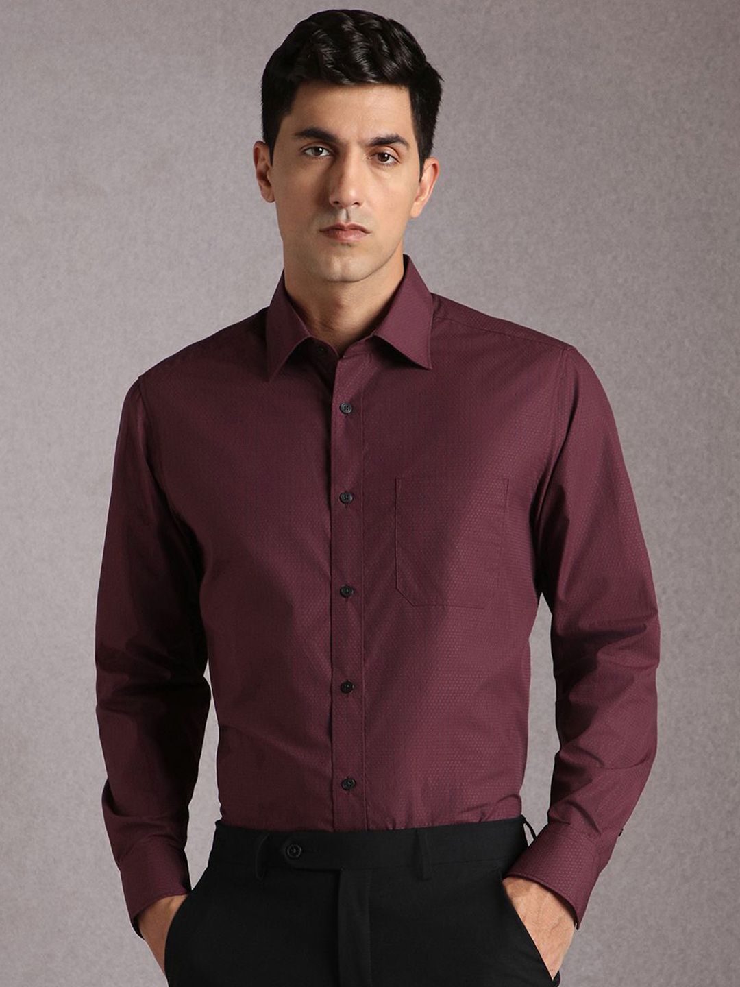 Louis Philippe Striped Long Sleeves Pure Cotton Formal Shirt-image-9