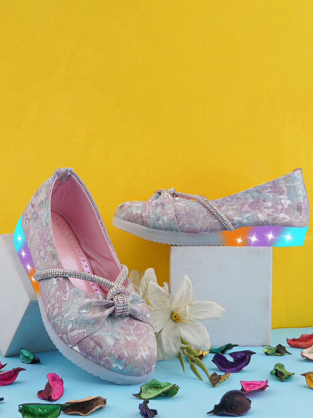 LMG Lifestyle Girls Embellished Party Mojaris Flats