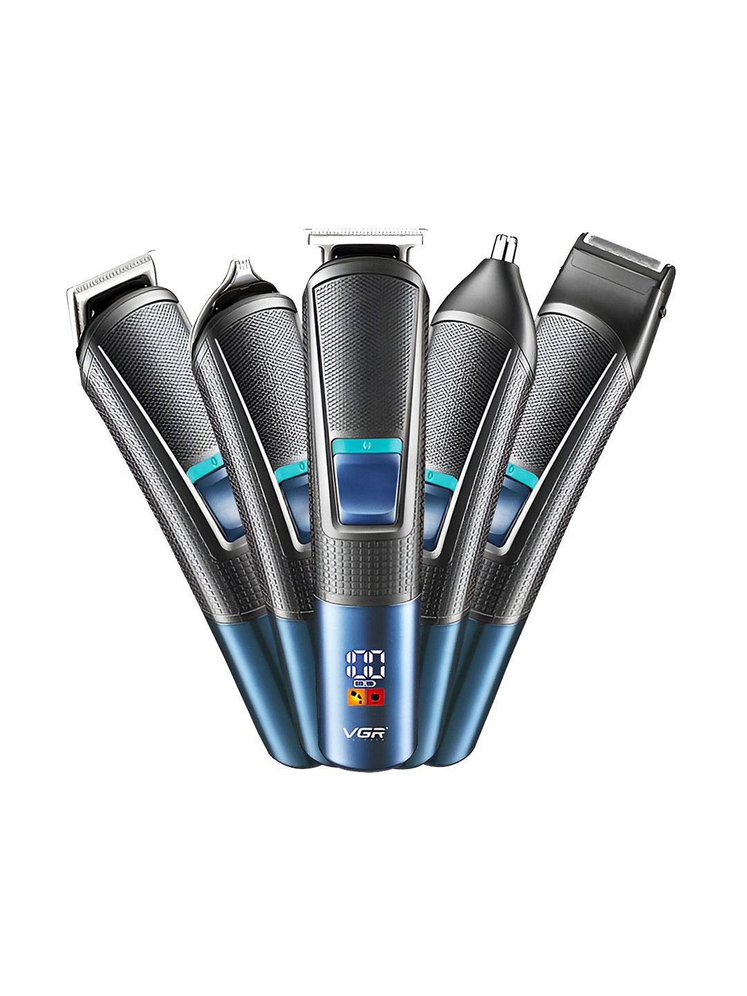 VGR Professional 10 In 1 Grooming Kit With LED Display V-108 - Black-image-4