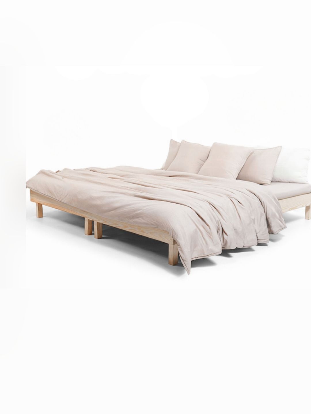 Zarf Beige 5 Pcs Microfiber Heavy Winter Double Bed Quilt With Pillow & Cushion Covers-picture-2