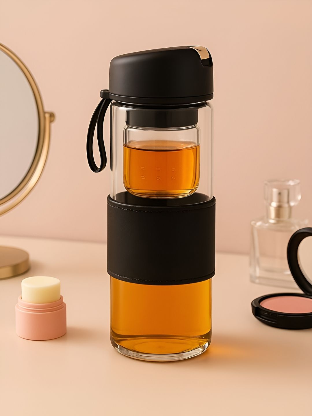 Myntra Elegant Homes Black & Transparent Glass Magnetic Tea Capsule Infuser - 420 ml-picture-20