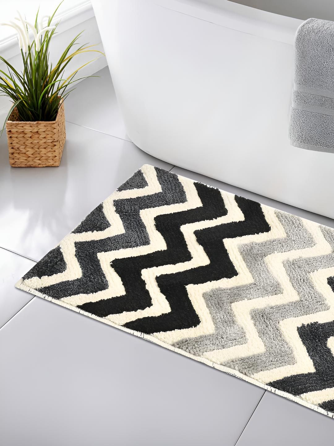GBL COLLECTION Black Cotton Water Resistant Floor Mat-picture-14