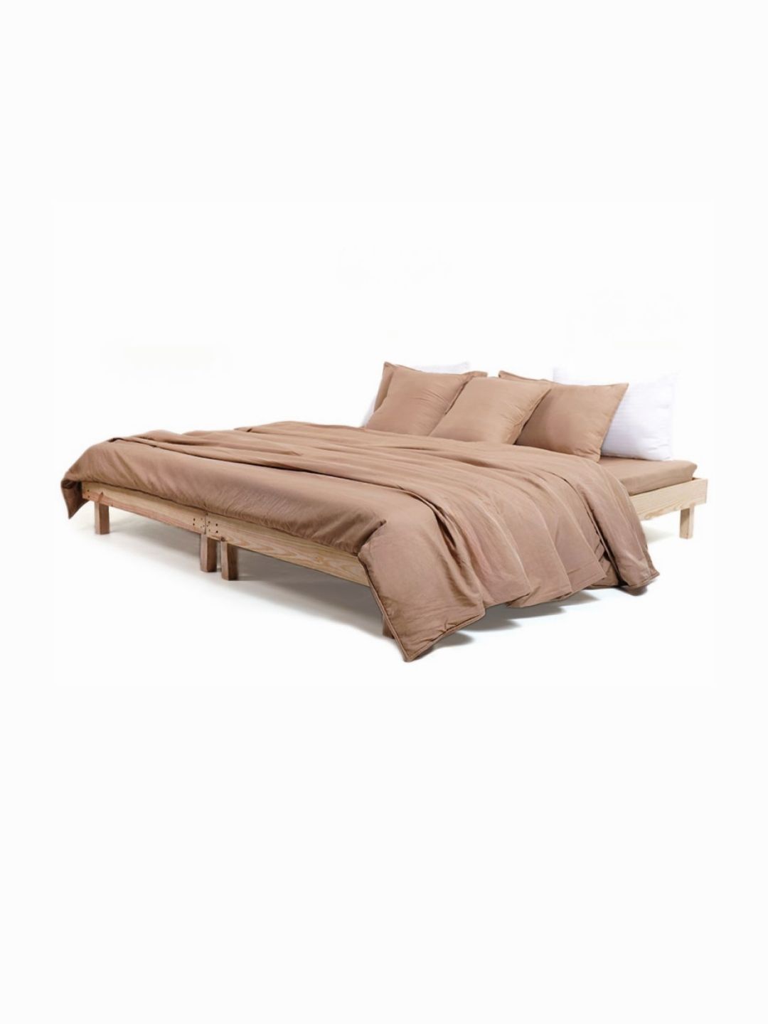 Zarf Tan 5 Pcs Microfiber Heavy Winter Double Bed Quilt With Pillow & Cushion Covers-picture-11