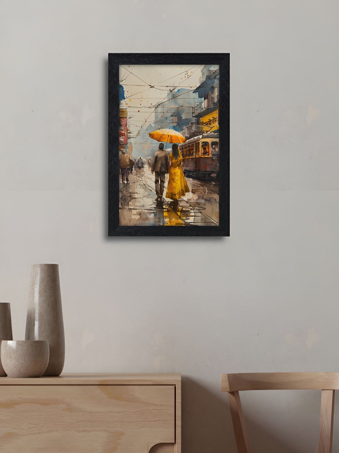 RANDOM Yellow & Brown Printed Synthetic Wooden Floral & Botanical Wall Art-picture-17