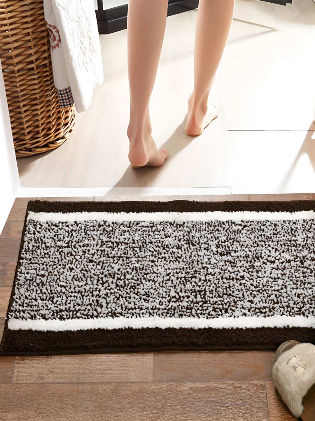 GBL COLLECTION Brown Cotton Water Resistant Floor Mat-picture-22