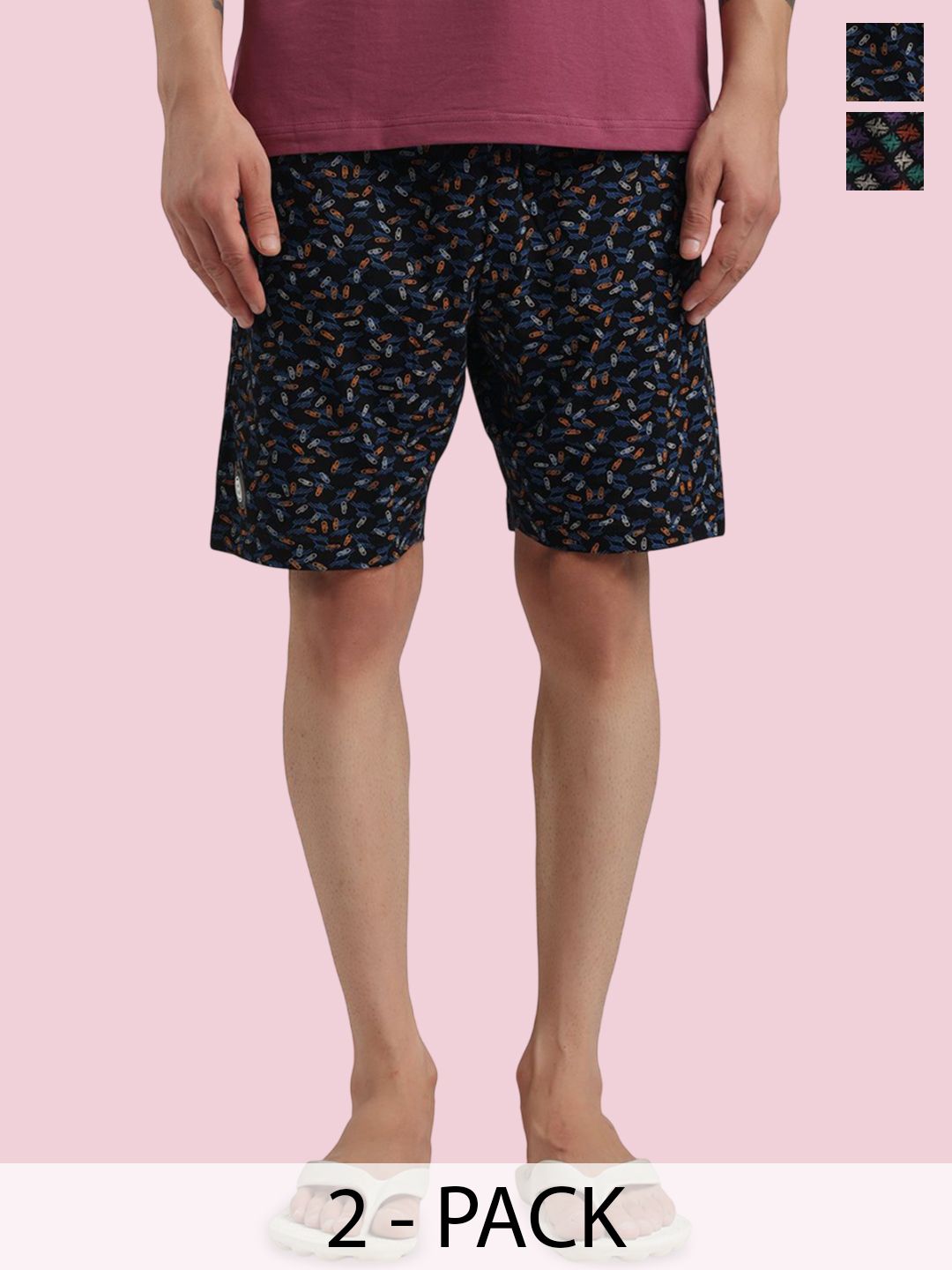 Bumchums Pack Of 2 Printed Relaxed Fit Shorts-image-45
