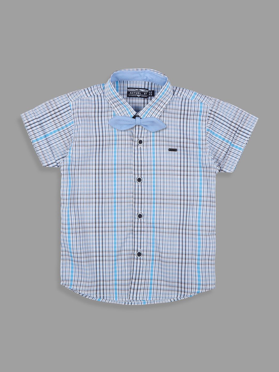 Actuel Boys Checked Spread Collar Cotton Casual Shirt-picture-42