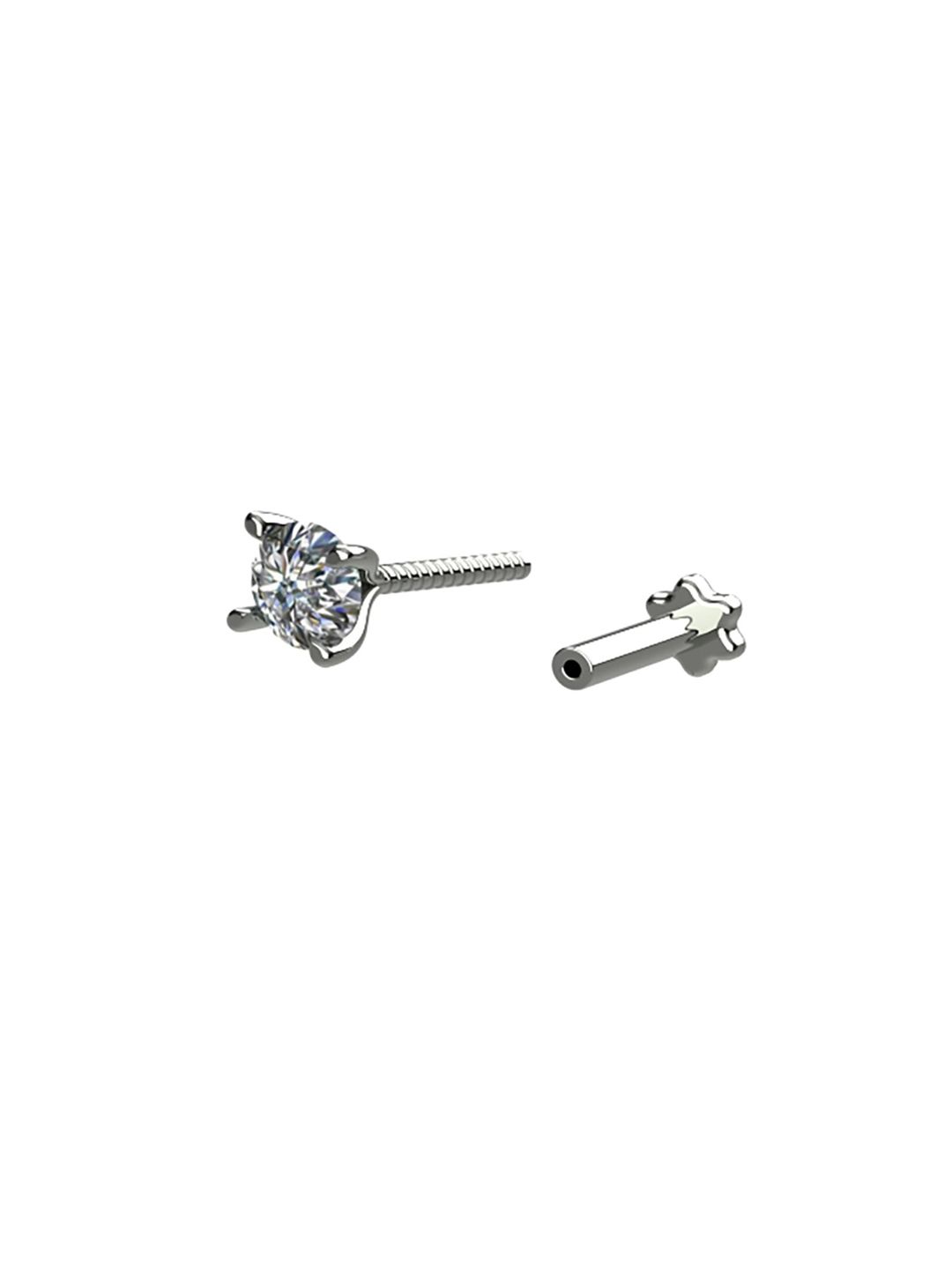 SOMYA 925 Sterling Silver Zircon-Studded Nosepin-picture-18
