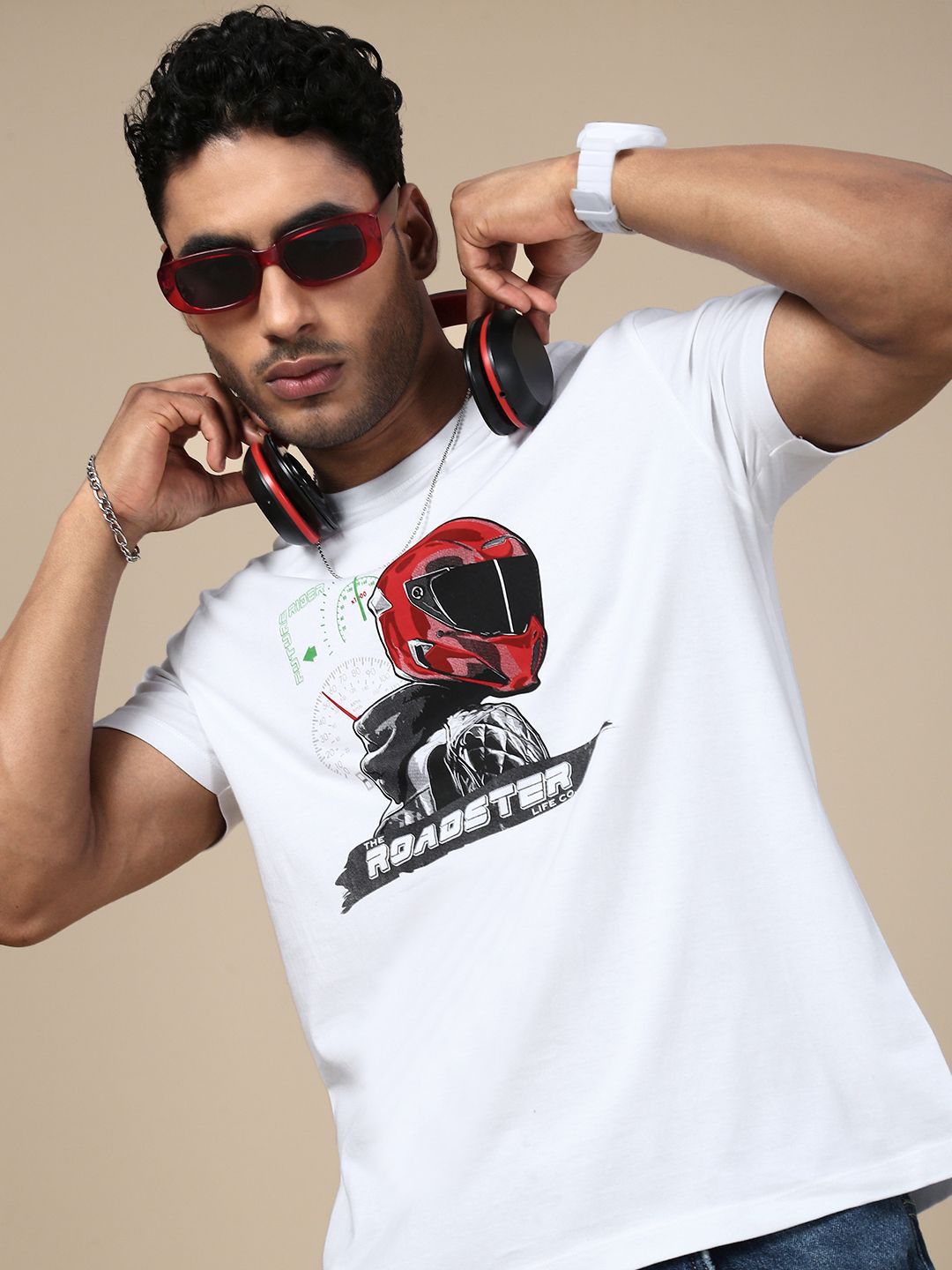 The Roadster Lifestyle Co. Men Graphic Printed Round Neck Cotton T-shirt-picture-39