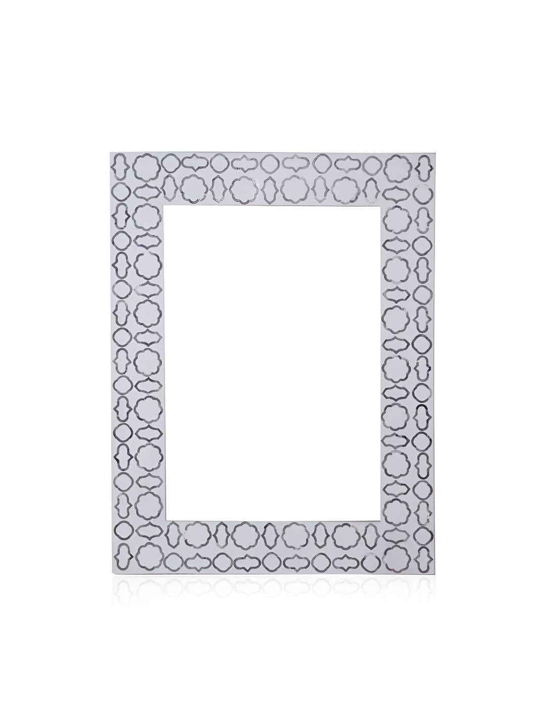 House Of Accents Grey & White Printed Wooden Wall Mirror-image-3